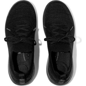 Fitflop Dames Super-Q Knit Slip-ON Laced Sneakers, Zwart, 8 UK, Zwart, 42 EU