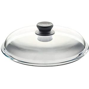 Gebogen glazen deksel 32 cm geschikt voor kookgerei uit de Bonanza-serie 004432 l ideaal voor het kijken L geschikt voor elke pan of pan met een diameter van 32 cm l meer ruimte door gebogen vorm