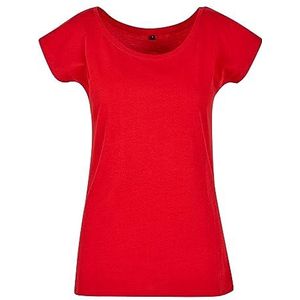 Build Your Brand Dames T-Shirt Dames Wide Neck Tee cityred L, Cityred, L