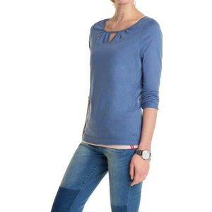 edc by ESPRIT Dames shirt met lange mouwen CUTE BOW, blauw (Fountain Blue), XXL