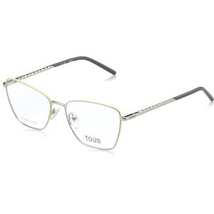 TOUS Eyeglass Frame VTO465 Shiny Palladium W/Green Parts 54/16/135 damesbril, Shiny Palladium W/Green Parts, 54/16/135