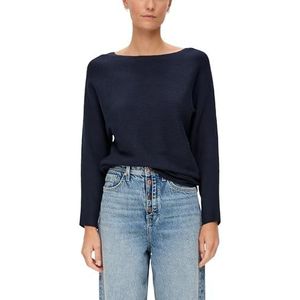 s.Oliver - Trui - Navy - Geribbeld Gebreid - Lange Mouw - Losse Pasvorm