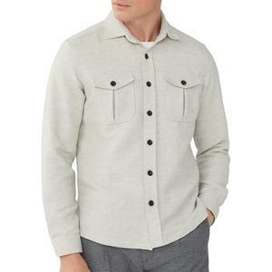 Hackett London Heren Melange Jersey Overshirt, Grijs (Grijs), XL