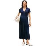 TOMMY HILFIGER - Jurk - Marine - Wikkel Design - Gerecycled Materiaal - 7/8 Lengte