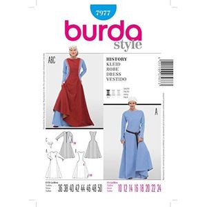 Burda Knippatroon 7977 History jurk, gewaad, Vestido maat 36-50