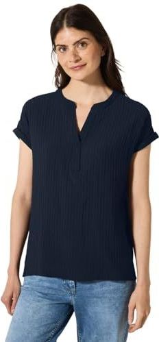 Cecil - Gestructureerde Blouse - Blauw - Viscosemix