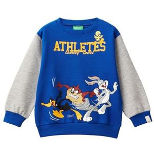 United Colors of Benetton Trainingsshirt voor kinderen en jongeren, Blauw, 4-5 anni