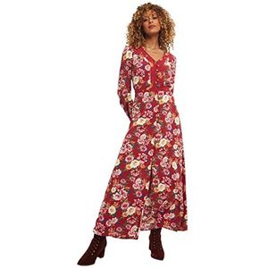 Joe Browns Dames maxi knop door bloemen Boho jurk casual, rood, 14, Rood, 40