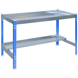 Simonrack Bureau-plantentafel, blauw/galva, 840 x 900 x 600 mm, 400 kg draagkracht per plank