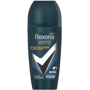 Rexona Men Nonstop Protection Roll-On Invisible Ice Fresh Antitranspirant met 72 uur bescherming tegen zweet en lichaamsgeur, 50 ml