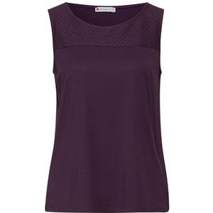 STREET ONE Top met kant, Dark Berry Purple, 40