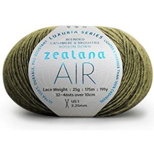 Zealana AIR Lace Olive garen, wol, groen, 10 x 13 x 5 cm