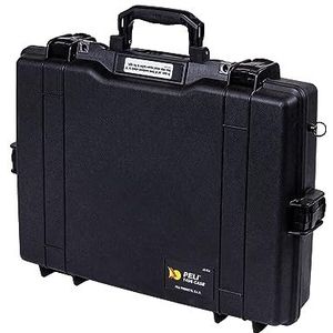 PELI 1495 Robuuste Koffer Voor Het Vervoeren Van Notebooks En Laptops, Ip67 Water- En Stofdicht, Capaciteit: 15L, Gemaakt In De Vs, Met Aanpasbaar Plukschuim, Kleur: Zwart