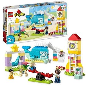 LEGO 10991 DUPLO Stad Droomspeeltuin, Educatief speelgoed voor Jongens en Meisjes vanaf 2 Jaar met Walvis en Raket, Set die Kleuters helpt Letters, Cijfers en Kleuren Leren, Kerstcadeau voor Peuters