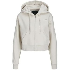 JACK&JONES Jxabbie Reg Ls Every Zip Hood SWT Noos, Moonbeam/print: zwart Jjxx logo, XL
