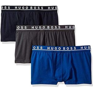 HUGO Heren Trunks (Pack van 3), Marineblauw/Houtskool/Blauw, M