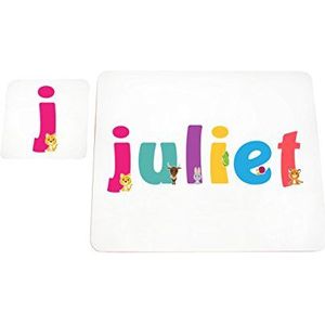 Little helper deken met Coaster illustratieve stijl bont met de naam meisjesnaam Juliet