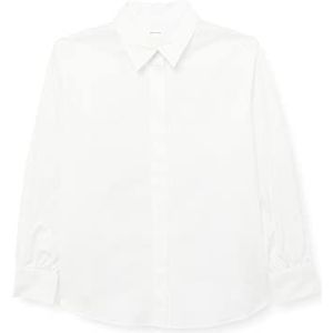 Seidensticker Damesblouse - modieuze blouse - regular fit - getailleerd - stretch - hemd blouse kraag - gemakkelijk te strijken - lange mouwen, wit, 36