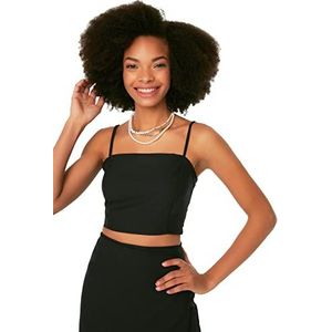Trendyol Dames Black Hanged Crop Blouse, 36