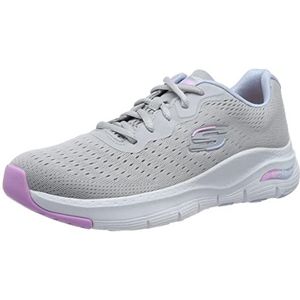 Skechers 149722 Gymt Sneakers voor dames, Grijze Mesh Lavendel Lichtblauwe Trim, 36 EU