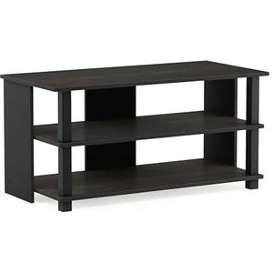 Furinno Sully TV-rek, hout, espresso/zwart, 39,5 x 79,98 x 40 cm