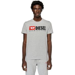 DIESEL T- Diegor-Div Maglietta T-shirt, korte mouwen, voor heren, Grijs, M