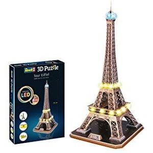 Revell 3D Puzzle 00150 Eiffeltoren - LED Edition 84 stuks, zeer gedetailleerde, prachtige lichteffecten, 84cm lang, leuk en gemakkelijk te bouwen