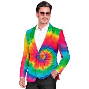 Widmann - Party Fashion Jacket, Tie-Dye patroon, kostuumjas, neon, batik, showmen