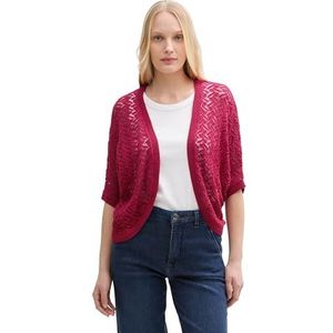 TOM TAILOR Cardigan gebreide jas voor dames, 37989 - Raspberry Red, M