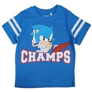 Disney T-shirt met korte mouwen voor jongens, Sonic unisex, kinderen, Blauw, 24 Maanden