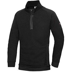 BP 1828-293-0032-S Stofmix met stretch heren-sweatshirt-troyer met lange mouwen, hoge kraag met ritssluiting, 60% katoen/40% polyester, zwart, maat S