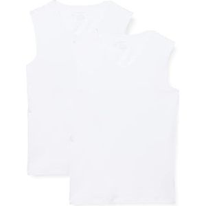Schiesser Onderhemd voor heren, 2 stuks, ronde hals met brede schouders, biologisch katoen, 95/5 organisch, Wit_173980, M