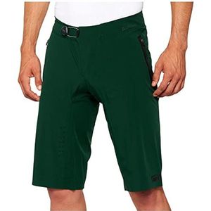 100% MTB WEAR CELIUM Shorts Green-34, voor volwassenen, uniseks, bosgroen, maat 34