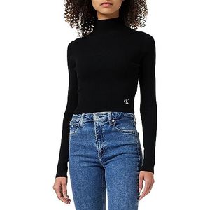 Calvin Klein Jeans Dames Easy Cropped Truien Truien, zwart, M