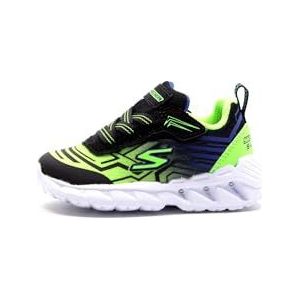 Skechers 401503N BBLM Sneaker, Zwart Synthetisch/Mesh/Blauw & Lime Trim, 21 EU