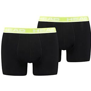HEAD Basic boxershort voor heren, 2 stuks, lichtgroen/zwart, maat M, lichtgroen/zwart, M