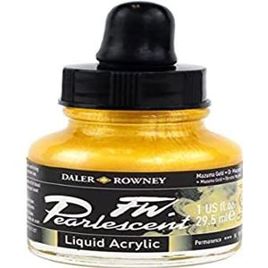 Daler-Rowney FW 29,5 ml acryl parel vloeistof fles – Mazuma Gold