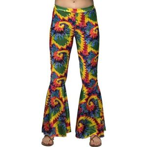 Boland - Flare broek voor mannen of vrouwen, ideaal voor carnaval, festival of themafeest, hippiebroek met wijde pijpen