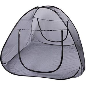 Windhager POP-UP 03276 Klamboe tent, groot muggennet voor tweepersoonsbed, campingnet, insectenbescherming, muggenbescherming, bednet, vliegennet tent, 180 x 200 cm, antraciet