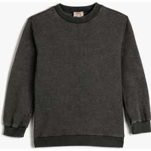 Koton Boys's Atatürk geborduurd lange mouwen ronde hals katoenen sweatshirt, antraciet design (9d2), 5-6 jaar