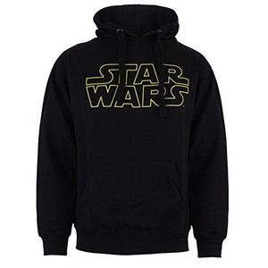 Star Wars Heren Basic Logo Capuchonsweater, zwart, XL UK, Zwart, XL