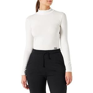 FILA Tarsia T-shirt voor dames, met cropped turtle neck, lange mouwen, cloud dancer, L