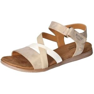 Mustang Dames 1483-801 platte sandalen, 36 EU, beige (multi), 36 EU