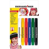 Eberhard Faber 579107 - Make-up potloodset met 6 kleuren, draaibaar, met potlooddop, sneldrogend, voor het schilderen van gezichten