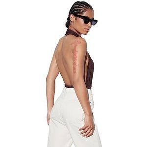 Trendyol Effen gebreide bodysuit voor dames, BRON, XS