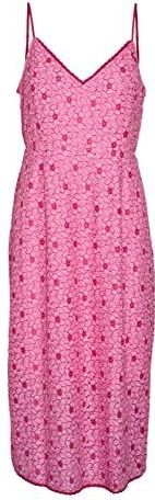 VERO MODA - Jurk 'SONEY' - Magenta / Lichtroze - Mouwloos - 3/4 Lengte