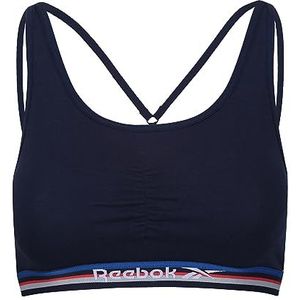 Reebok Dames Baumwoll-crop-top in Marineblau | Fitnessunterwäsche Mit Geringer Belastung Training Bra, Blauw, XS