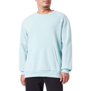 Yuka Gebreid sweatshirt voor heren met ronde hals polyester EISMINZE maat XL, IJsmunt, XL