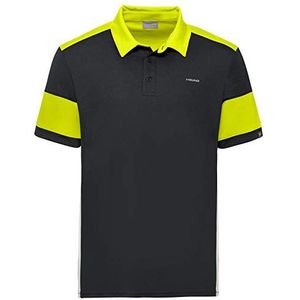 HEAD Heren Ace Poloshirt, Zwart/Geel, Klein