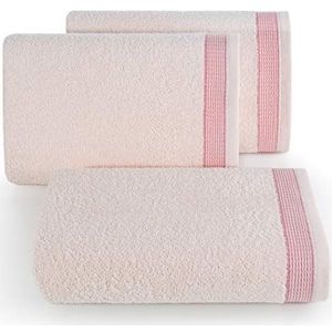 Eurofirany handdoek katoen roze zacht golfpatroon borduurset 3-pack Oeko-Tex, 70X140 cm, 6